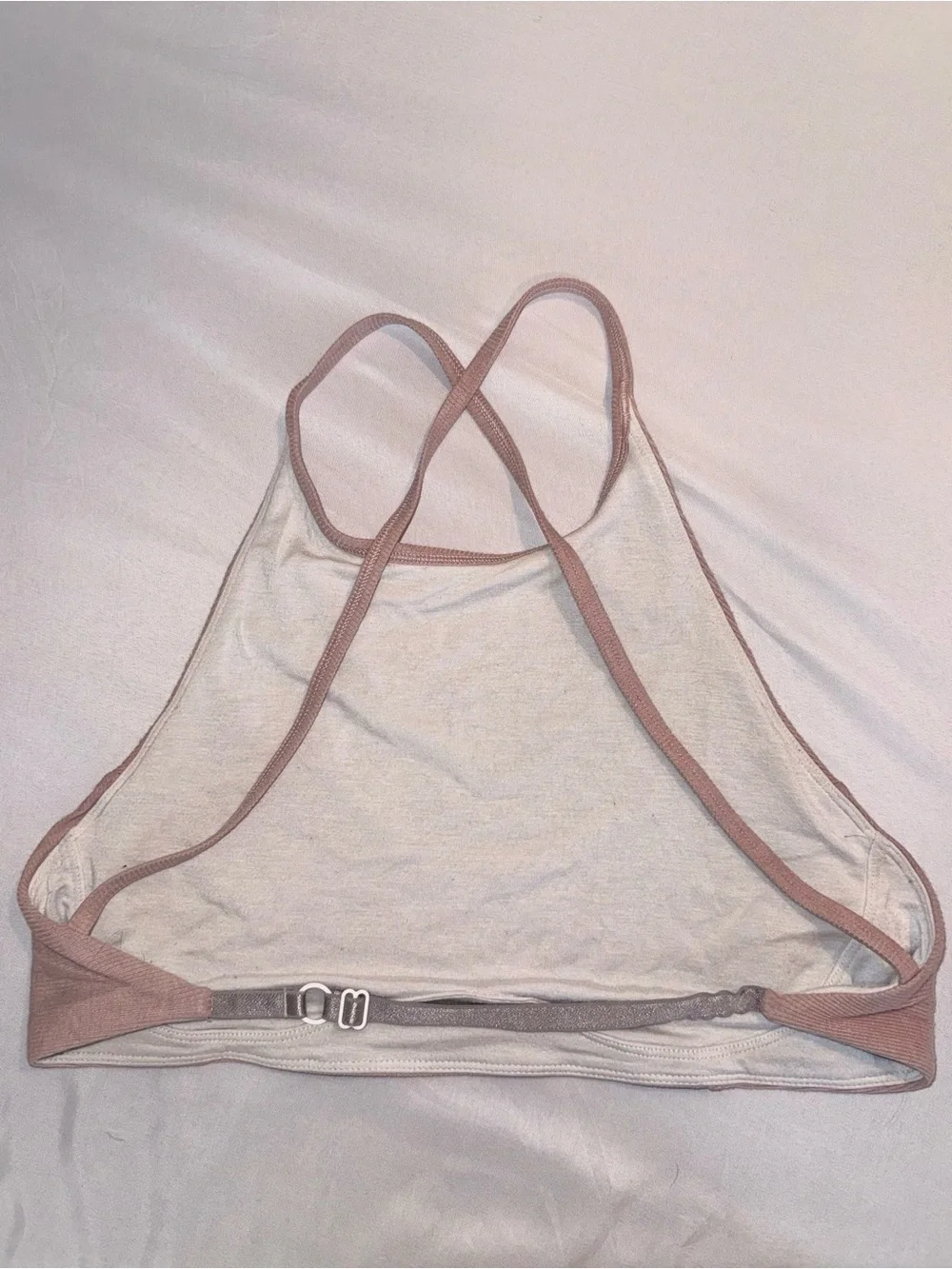 Lululemon Women’s Mauve Pink Ribbed Crisscross BackHigh Neck Bralette Size 6/S